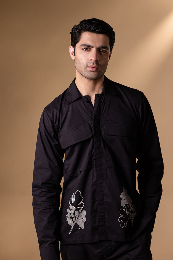 Black Screen Printed Shirt