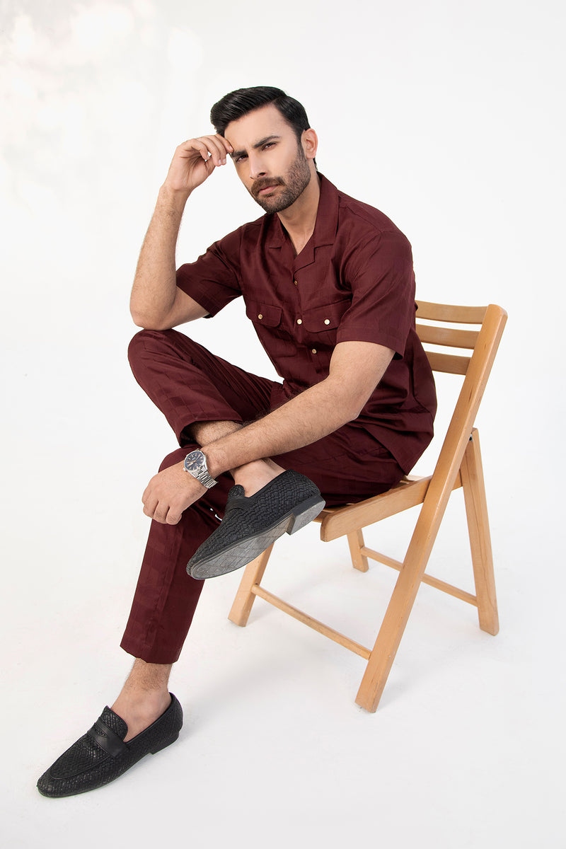 Co-ord Set Maroon MF-ST-9485