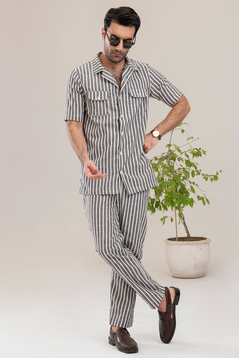 Co-ord Set Gray Strips