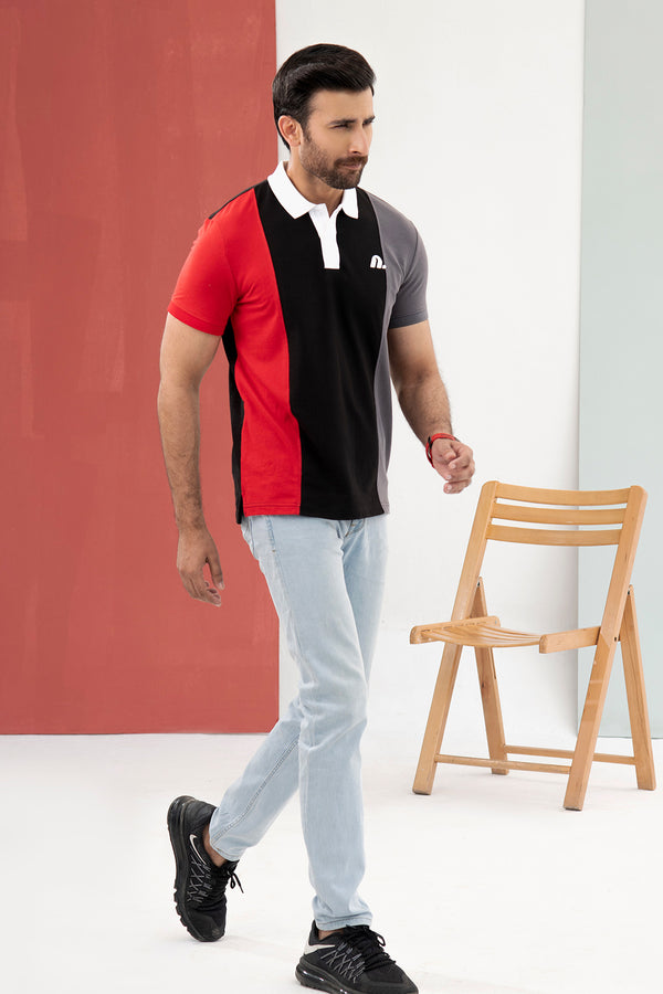 Combination black polo