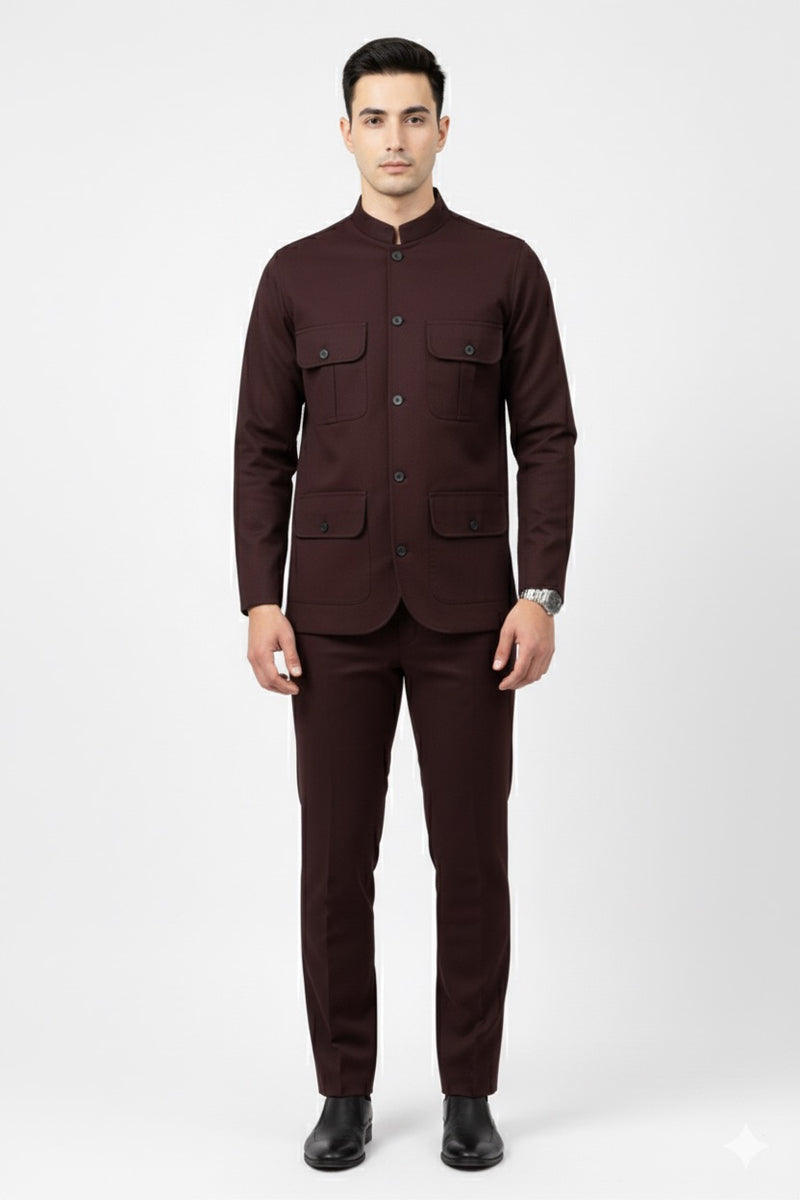 Dark Maroon TR Modern Suit MF-MD-1907
