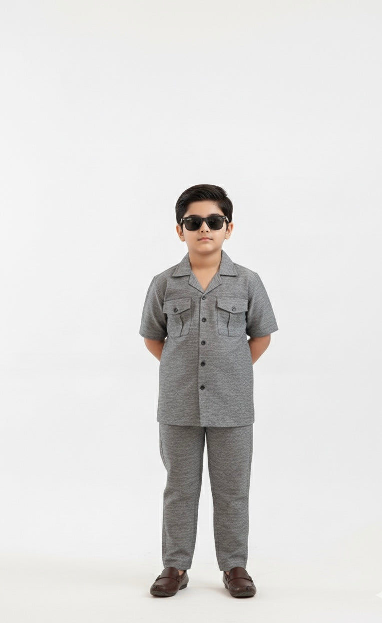 Charcoal Grey Safari Suit - Kids