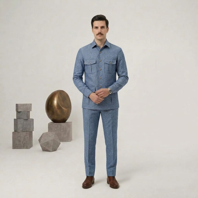 Blue Texture Modern Suit