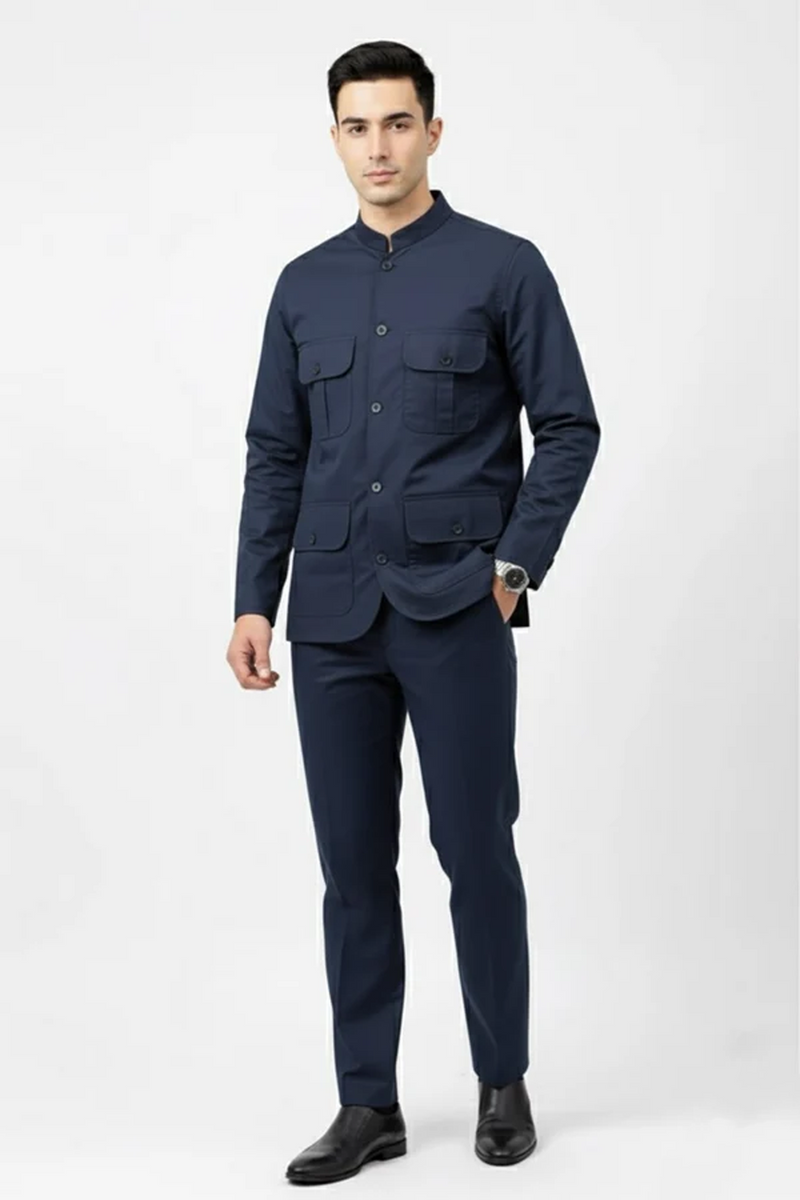 Navy Blue Modern Suit in TR MF-MD-1908