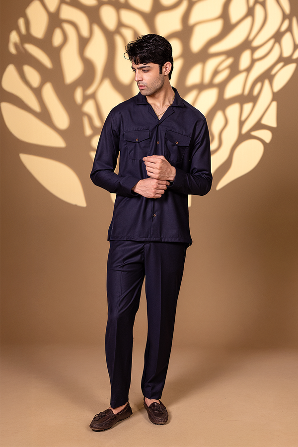 Navy Blue Premium Tropical Modern Suit