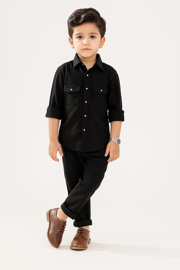 Black Kids Coords Set Full Sleeves