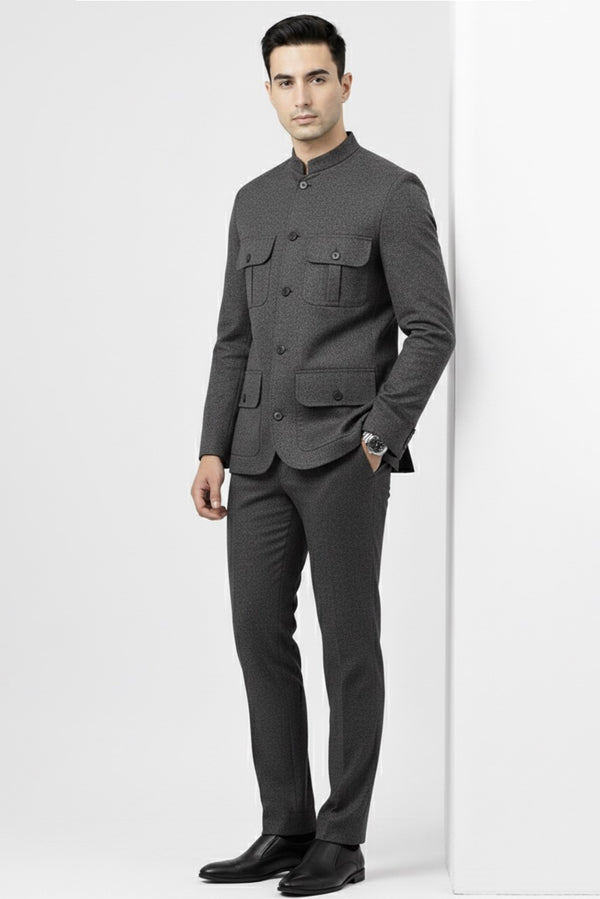 Black Grey TR Modern Suit
